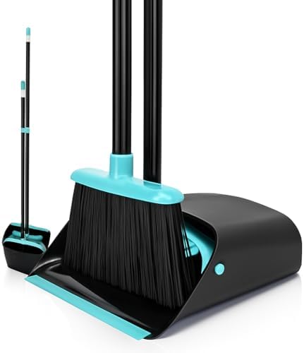 Set de Escoba y Recogedor Mejorado, Escoba con Mango Extensible de 52, Recogedor Autolimpiante para Pelo de Mascotas, Ideal para Hogar, Cocina y - imagen 1