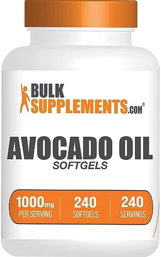 BulkSupplements.com Aceite de Aguacate 1000mg en Cápsulas - Suplemento de Aceite de Aguacate, 240 Cápsulas, Libre de Gluten y Soja - imagen 1