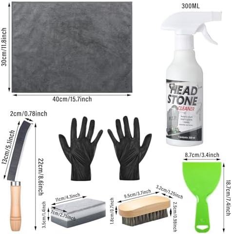 Kit de Limpieza para Tumbas Mixweer de 8 Piezas - Limpiador Diario para Granito con Spray, Paño, Cepillo, Esponja y Guantes Desechables - imagen 2