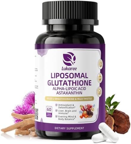 Glutatión Liposomal 500mg, Apoyo Nocturno para Belleza y Hígado con Cardo Mariano, Ácido Alfa Lipoico y Astaxantina | Complejo Antioxidante 15-en-1 - imagen 1