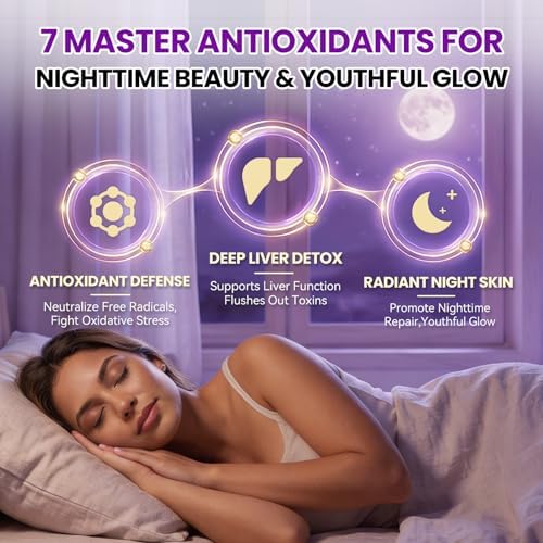 Glutatión Liposomal 500mg, Apoyo Nocturno para Belleza y Hígado con Cardo Mariano, Ácido Alfa Lipoico y Astaxantina | Complejo Antioxidante 15-en-1 - imagen 3