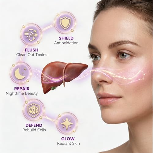 Glutatión Liposomal 500mg, Apoyo Nocturno para Belleza y Hígado con Cardo Mariano, Ácido Alfa Lipoico y Astaxantina | Complejo Antioxidante 15-en-1 - imagen 6
