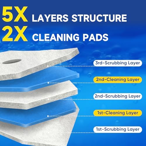 Recargas de Cepillo de Baño HHXI 60Ct, Limpiadores de Taza de Baño, Almohadillas de Limpieza de Doble Capa, Recargas Desechables para Varitas - imagen 2