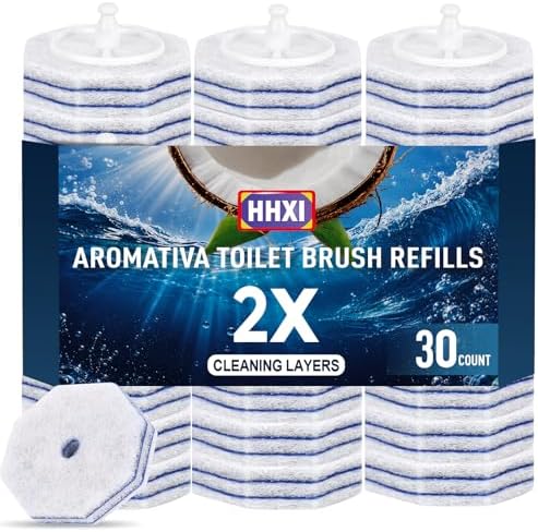 Recargas de Cepillo de Baño HHXI 60Ct, Limpiadores de Taza de Baño, Almohadillas de Limpieza de Doble Capa, Recargas Desechables para Varitas - imagen 8
