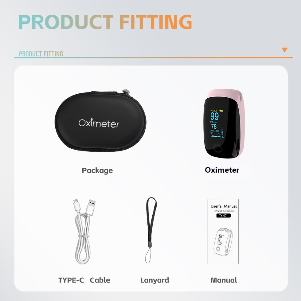Oxímetro de Pulso Recargable de Dedo con Monitoreo de Oxígeno, SpO2, Frecuencia de Pulso y PI RR, Pantalla OLED, Ideal para Deportes y Uso en Casa - imagen 5