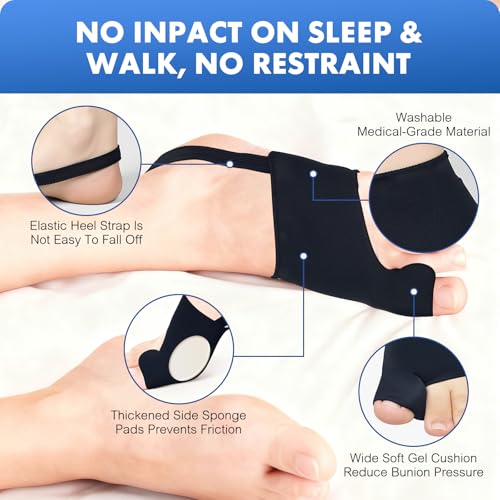 Corrector de Juanetes QCCL 2 Piezas para Mujeres y Hombres con Splint y Almohadillas para Alivio del Dolor de Hallux Valgus y Enderezador de Dedo - imagen 2