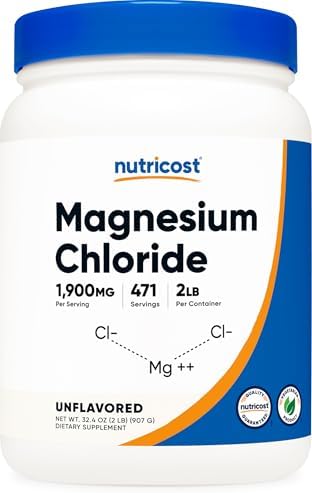 Nutricost Cloruro de Magnesio (2 LBS) - Libre de Gluten, Vegetariano, No OGM - imagen 1