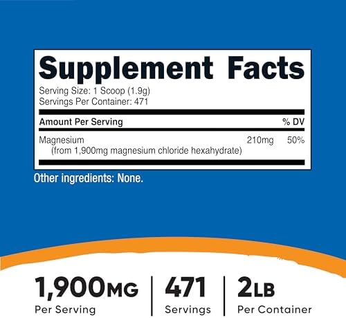 Nutricost Cloruro de Magnesio (2 LBS) - Libre de Gluten, Vegetariano, No OGM - imagen 2