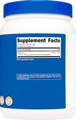 Nutricost Cloruro de Magnesio (2 LBS) - Libre de Gluten, Vegetariano, No OGM - imagen 5