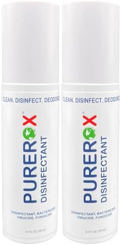 Desinfectante PUREROX (100ml, 2pk) Aprobado por TSA, tamaño de viaje. Elimina 99.9999% de virus, bacterias y hongos. Grado hospitalario. Sin - imagen 1