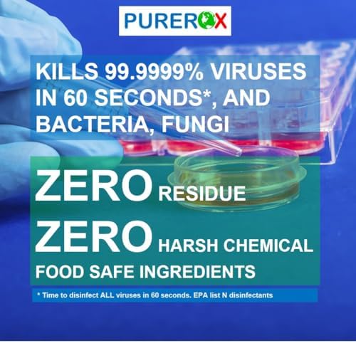 Desinfectante PUREROX (100ml, 2pk) Aprobado por TSA, tamaño de viaje. Elimina 99.9999% de virus, bacterias y hongos. Grado hospitalario. Sin - imagen 2