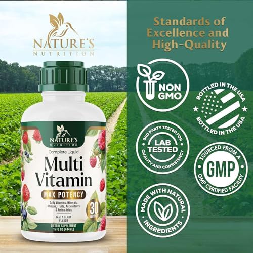 Multivitamínico Líquido Sin Azúcar - Multi Vitaminas Diarias para Mujeres, Hombres y Niños, Vitaminas A, C, D, B-12, Biotina y Zinc - Apoya el - imagen 4