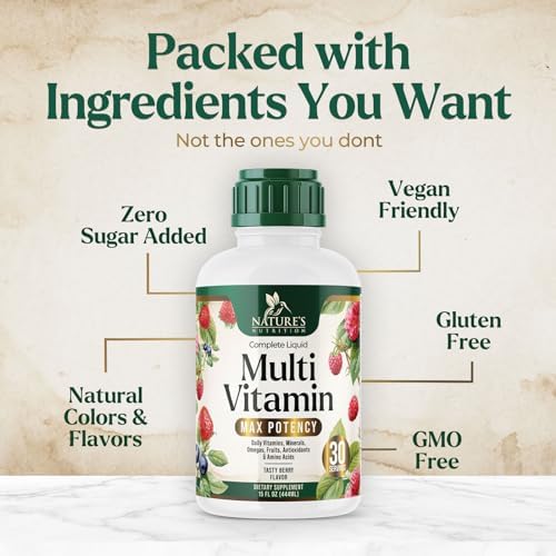 Multivitamínico Líquido Sin Azúcar - Multi Vitaminas Diarias para Mujeres, Hombres y Niños, Vitaminas A, C, D, B-12, Biotina y Zinc - Apoya el - imagen 5