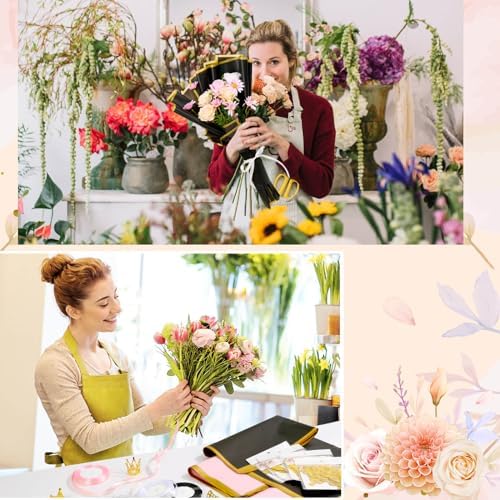Accesorios para Ramo de Flores Cridoz 195 Piezas: 40 Papeles de Regalo, 4 Coronas Doradas, 48 Mariposas, 100 Alfileres y 3 Listones - imagen 6