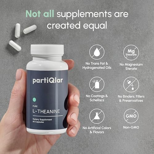 L-Theanina 200mg – Suplemento Aminoácido de Alta Potencia de Hojas de Té Verde – No GMO, Vegano – 60 Cápsulas Veganas - imagen 7
