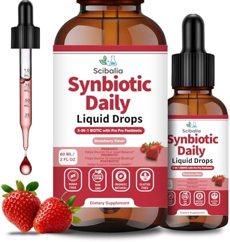 Gotas Líquidas Sinbióticas Probioticas y Prebióticas 3 en 1, 60 Mil Millones CFU, 10 Cepas con Inmunidad Tributirina para Salud Digestiva y Apoyo - imagen 1