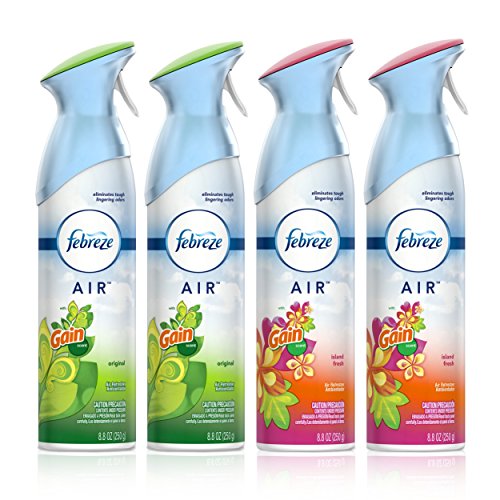 Spray Ambientador y Eliminador de Olores Febreze, Fragancias Gain Original y Island Fresh, 8.8oz (Paquete de 4) - imagen 3