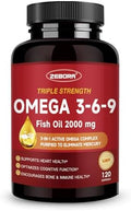 ZEBORA Aceite de Pescado Triple Omega 3-6-9 2000mg - Alta Potencia con Vitamina D3 y Astaxantina, Apoyo para Corazón, Cerebro e Inmunidad - 60 - imagen 1