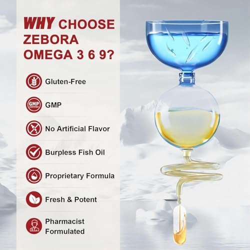 ZEBORA Aceite de Pescado Triple Omega 3-6-9 2000mg - Alta Potencia con Vitamina D3 y Astaxantina, Apoyo para Corazón, Cerebro e Inmunidad - 60 - imagen 7