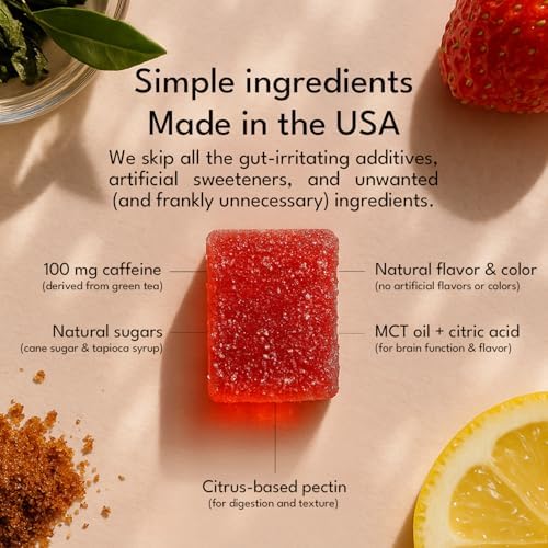 Gomitas de Energía Instantánea Volt - 100mg de Cafeína por Goma - Combustible Rápido para Ejercicio, Carreras y Estudio - Alternativa a Bebidas - imagen 3