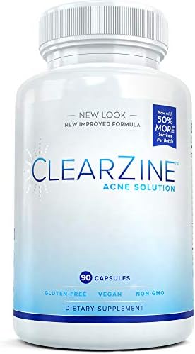 ClearZine Pastillas para el Acné para Adolescentes y Adultos | Suplemento para Piel Clara, Vitaminas para Acné Hormonal y Quístico, 90 Cápsulas - imagen 1