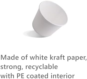 CEZOOWYEX 75 Piezas de Envases de Papel con Tapa, Tazas de Cartón para Helado de 8 Oz, Recipientes Reutilizables para Postres Calientes, Color Blanco - imagen 4