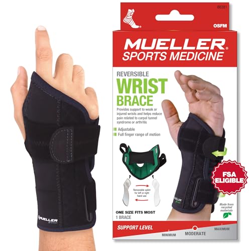 Mueller Férula Reversible Verde para Muñeca, Alivio del Dolor, Ideal para Síndrome del Túnel Carpiano, Tendinitis y Artritis, Talla Única, Negro - imagen 5