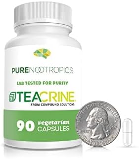 Pure Nootropics Theacrine (TeaCrine) 100 mg | 90 Cápsulas | Suplemento Energético Sin Dependencia | Alternativa a la Cafeína | Mejora Mental, Física - imagen 1