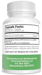 Pure Nootropics Theacrine (TeaCrine) 100 mg | 90 Cápsulas | Suplemento Energético Sin Dependencia | Alternativa a la Cafeína | Mejora Mental, Física - imagen 2