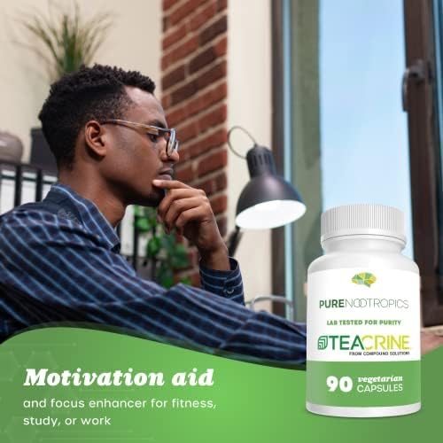 Pure Nootropics Theacrine (TeaCrine) 100 mg | 90 Cápsulas | Suplemento Energético Sin Dependencia | Alternativa a la Cafeína | Mejora Mental, Física - imagen 4