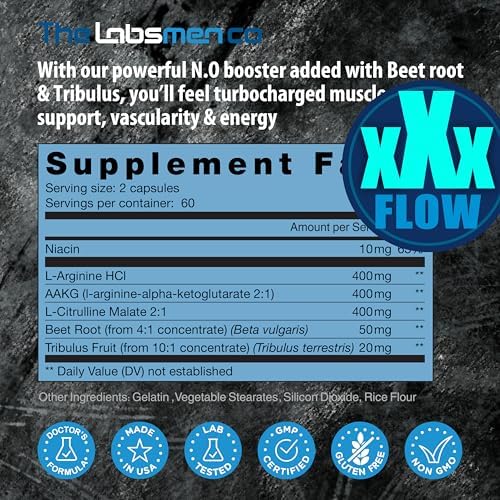 Suplementos de Óxido Nítrico L-Arginina THELABSMENCO para Hombres - Happy Wife, Happy Nights, Aumenta la Circulación, Energía Muscular y Resistencia - imagen 8