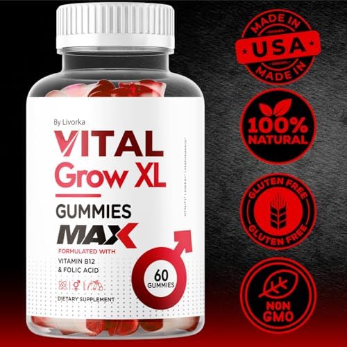Gomitas Vital Grow XL para Hombres - Suplemento de Rendimiento 1050MG, Fórmula Avanzada, 60 Gomitas para 1 Mes - imagen 5
