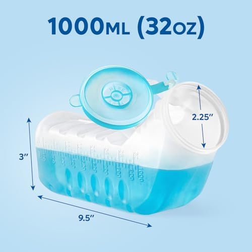 Orinales para Hombres con Tapa Brillante (1000ml/32oz) – Paquete de 6 Botellas Portátiles Reutilizables con Tapa Antiderrame – Orinales para - imagen 5