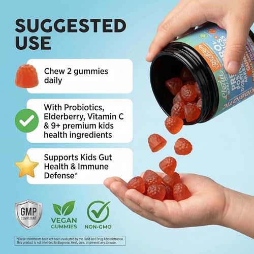 Gomitas Probióticas para Niños Clean Nutra con Prebióticos, Postbióticos y Enzimas Digestivas – 60 Unidades – Suplemento Vegano Sabor Durazno - imagen 6