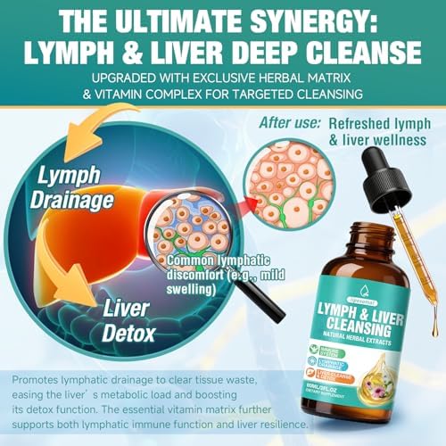 Gotas de Drenaje Linfático 23 en 1, Suplemento Detox y Reparador para Hígado con Equinácea, Alcachofa, Raíz de Bardana y Saúco, 2 Fl Oz - imagen 5