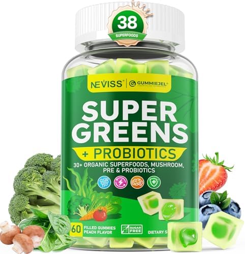 Gomitas Orgánicas Super Greens Diarias + Probióticos, Espirulina, Clorela, Espinaca, Brócoli, Fibra Prebiótica, Champiñón - Ricas en Vitaminas - - imagen 1
