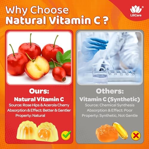 Gomitas de Vitamina C Liposomal 500mg para Niños 4+ y Adultos, con Omega-3, Saúco, Equinácea, Propóleo, Zinc, D3, Apoyo Inmunológico, Antioxidante, - imagen 3