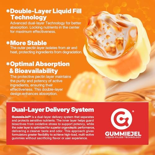 Gomitas de Vitamina C Liposomal 500mg para Niños 4+ y Adultos, con Omega-3, Saúco, Equinácea, Propóleo, Zinc, D3, Apoyo Inmunológico, Antioxidante, - imagen 7