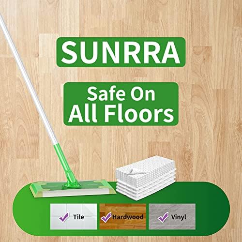 Paños de Barrido Secos SUNRRA de 200 Piezas, Compatibles con Swiffer, Eliminación Eficaz de Polvo, Cabello y Caspa, Recargas Secas de 11 x 8.6 - imagen 4