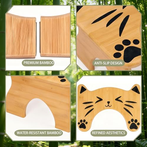 Taburete para Baño MYLIFESION, Escalón Plegable de 7 Pulgadas para Hacer Popó, Banqueta de Bambú Antideslizante para Adultos, Niños y Personas Mayores - imagen 7