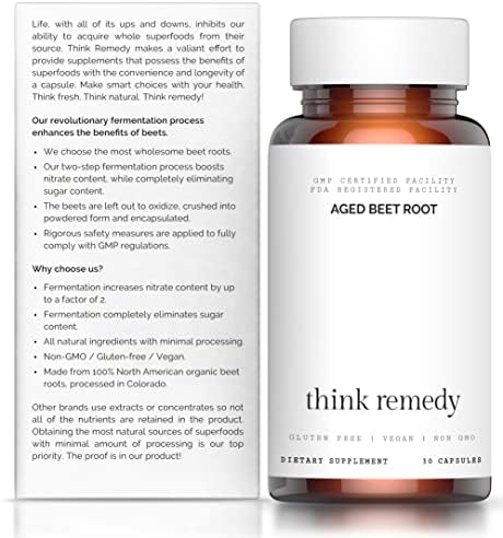 Cápsulas Think Remedy de Raíz de Betabel Envejecida - Suplemento Orgánico para Energía - Sin Azúcar - 30 Cápsulas - imagen 2