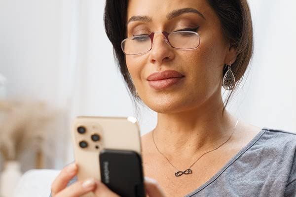 Gafas de lectura ThinOPTICS Stick Anywhere, Go Everywhere con estuche clásico universal, marco negro, estuche negro, 2.50 de aumento - imagen 4