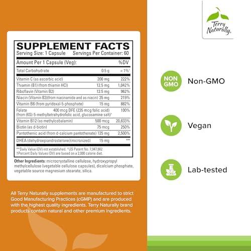 Terry Naturally Cortisol Rescue - 60 Cápsulas Veganas, Sin OGM, Sin Gluten - 60 Porciones - imagen 2