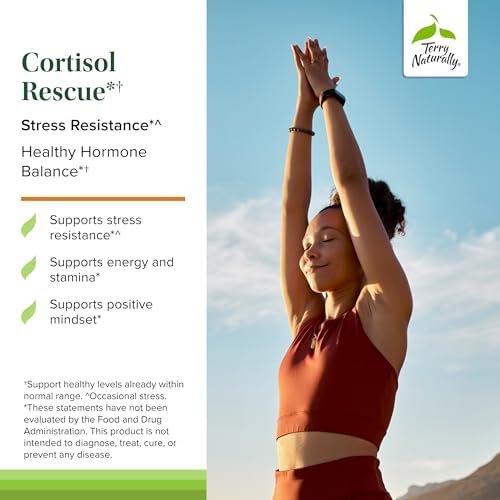 Terry Naturally Cortisol Rescue - 60 Cápsulas Veganas, Sin OGM, Sin Gluten - 60 Porciones - imagen 3