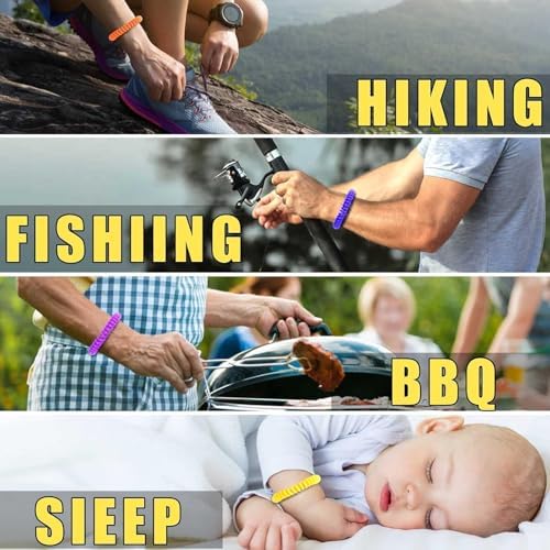 Paquete de 48 Pulseras Repelentes de Mosquitos con 60 Parches Repelentes, Pulseras y Calcomanías Individualmente Envuelta para Camping y Actividades - imagen 7