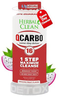 Herbal Clean Qcarbo16 Bebida Detox de Limpieza Total (16 fl oz) - Sabor Fruta del Dragón, Ideal para Niveles Moderados de Toxinas, con Vitamina B2 y - imagen 1