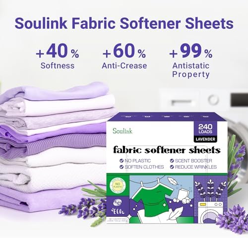 Hojas Suavizantes Soulink para Lavadora, Alternativa a Suavizante Líquido y Cápsulas, Aroma a Lavanda, Hasta 240 Cargas, Sin Plástico - imagen 3
