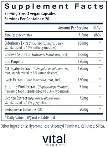 Vital Nutrients ViraCon - Suplemento Vegano para el Sistema Inmunológico - Zinc, Saúco, Extracto de Regaliz y Hierbas - Libre de Gluten, Lácteos y - imagen 2