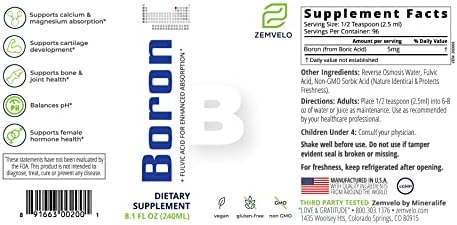 Boro Líquido | Suministro para 3 Meses | Apoya el Envejecimiento Saludable | Mejora la Absorción de Calcio y Magnesio - imagen 2
