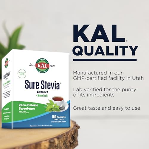 KAL Sure Stevia Plus Edulcorante de Fruta del Monje - Sabor Delicioso, Sin Calorías, Ideal para Dieta Keto o Baja en Carbohidratos, 60 Días de - imagen 4